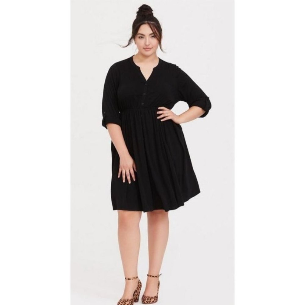 Torrid Mini Challis Button-Front Shirt Dress